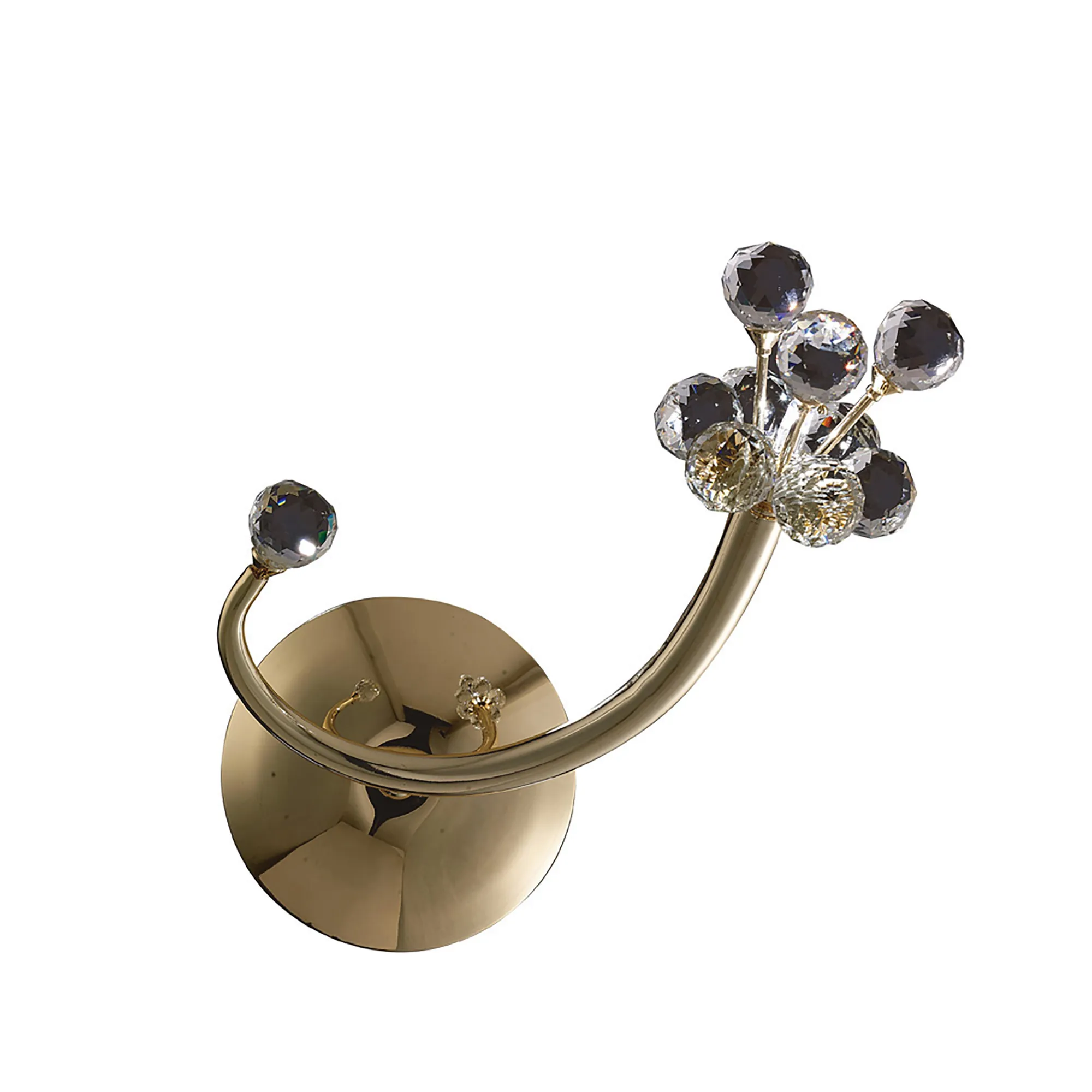 Octavia French Gold Crystal Wall Lights Diyas Flush Crystal Wall Lights